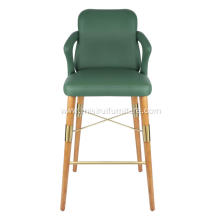 Italian light luxury green bar chair